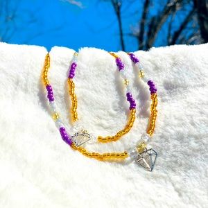 Waist beads with diamond charms